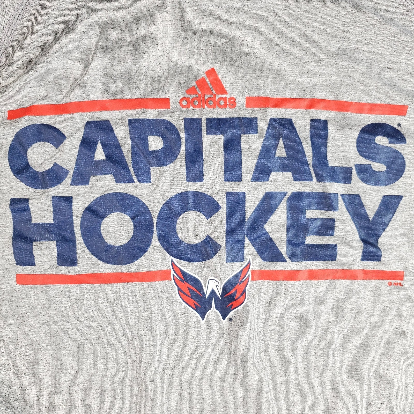 Adidas Shirt Mens M Gray Washington Capitals Hockey NHL Short Sleeve T-Shirt thumbnail 3