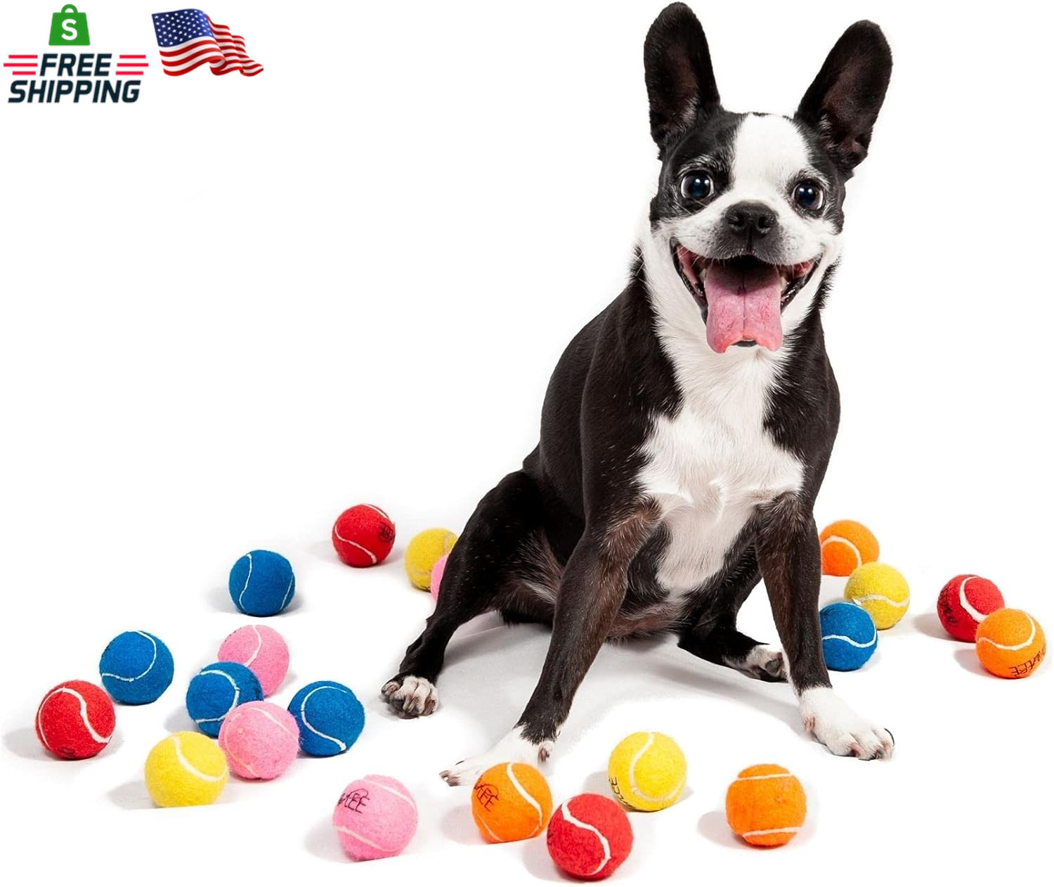 Midlee 1.5" Mini Dog Tennis Balls Bulk Set of 25 Assorted Co