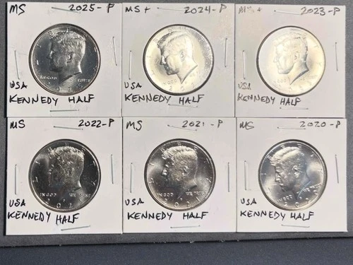 2020 2021 2022 2023 2024 2025 P Kennedy Half Dollar 50c Brilliant Uncirculated