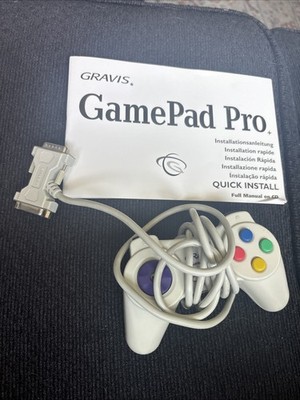 Vintage Gravis gamepad pro 42021 pc controller built-in y cable for 2 players