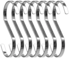 10Pcs 4 Inch Silver Flat S Hooks, Heavy Duty Stainless Steel S Shaped Hooks for 