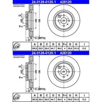 2X Ate Bremsscheiben 305,0Mm BelÜFtet Vorne Passend FüR Fiat Coupe |