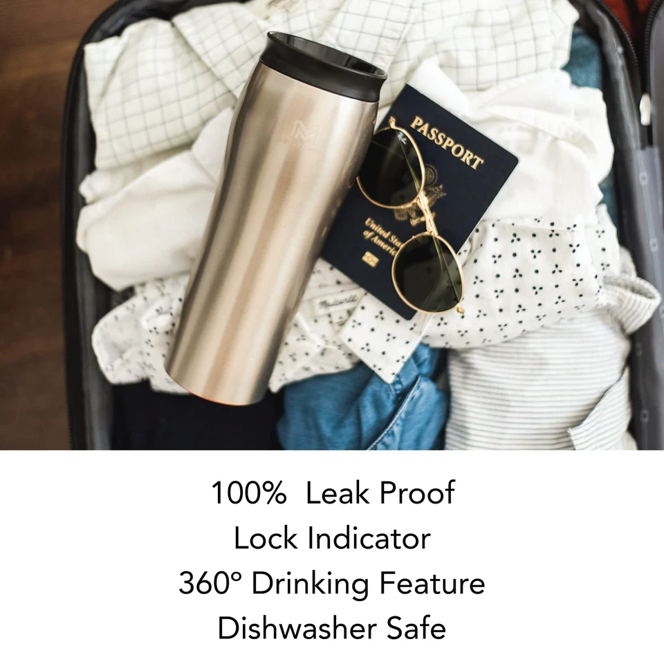 Taza de viaje Mighty de acero inoxidable, vaso sin derrames, tapa a prueba de fugas, 6 Foto 4 de 4