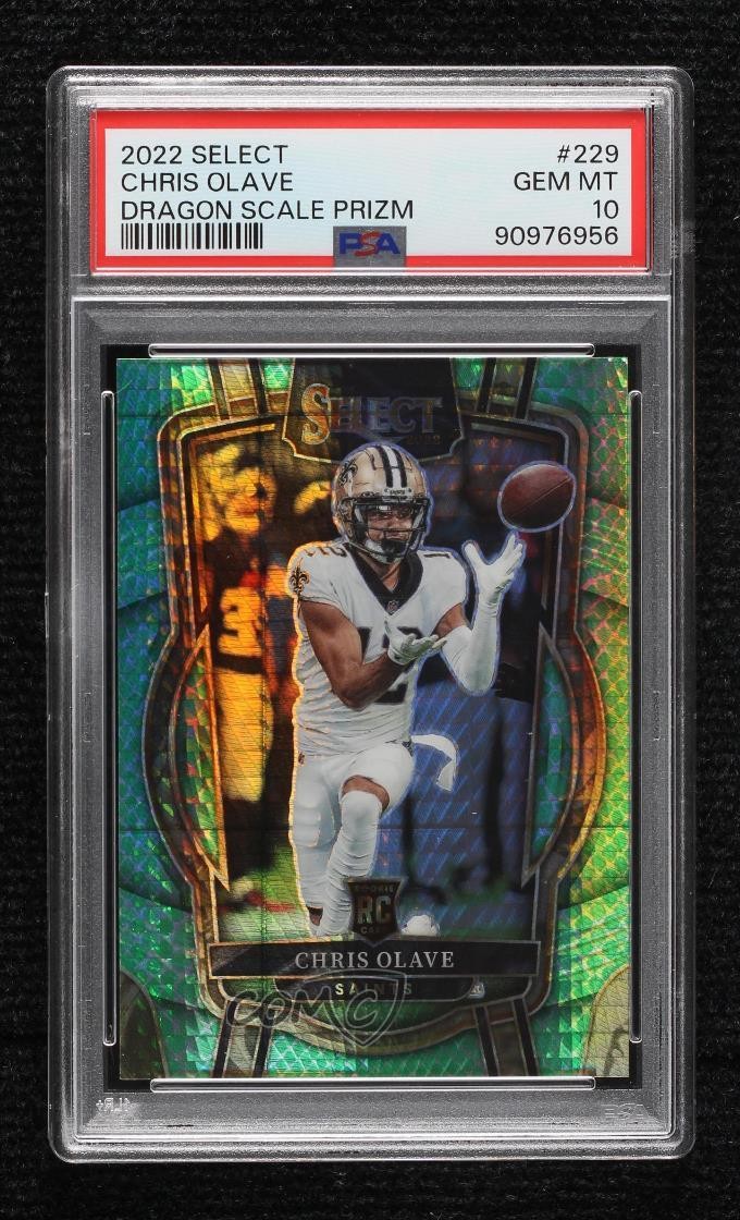 2022 Select Club Level Dragon Scale Prizm 16/89 Chris Olave PSA 10 GEM MT 14t3