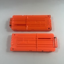 Nerf Dart Gun 12 Round Ammo Magazine Clip Lot of 2 N Strike Solid Orange