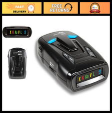 High-Performance Laser Radar Detector - 360  Protection, Bilingual Alerts, Black