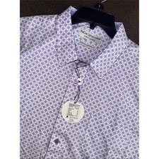 Nick Graham Purple Geo-Print Stretch Button-Down Shirt