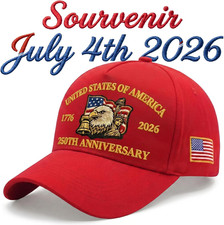 USA 250th Anniversary Hat Eagle Embroidery Pa...