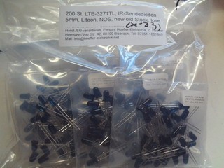 200 St. LTE 3271TL IR Sendedioden 5mm Liteon NOS (X 23)