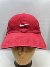Vintage 90s Nike Team Corduroy Hat Cap Adjustable Strapback One Size Red