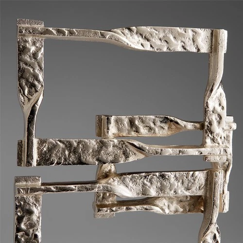 Akira Abstract Aluminum Sculpture with Silver Finish - Picture 2 of 2