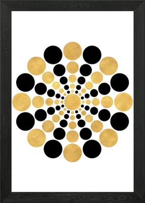 Kreis Gold gerahmtes Wandbild Poster Leinwanddruck Bild