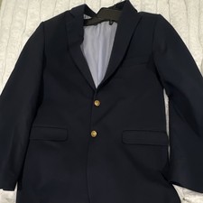 Boy's Navy Solid Blazer Single-Breasted 2-Button Notch Lapel Regular