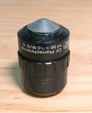 GF Planachromat HI 50x/ 1,00 oo/0-A Zeiss Jena M 25 Mikroskop Objektiv, Lesen!