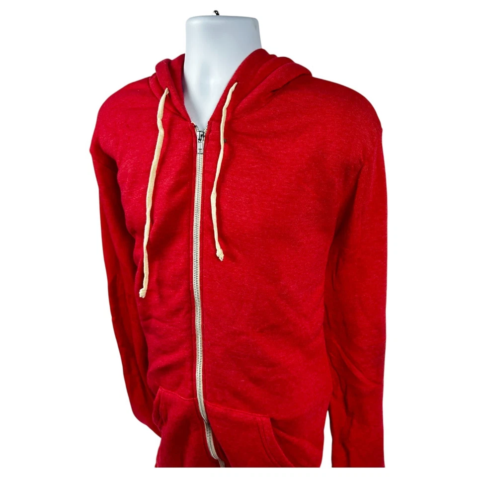 Ropa alternativa para hombre Rocky Eco polar sudadera con capucha con cremallera ultra suave (rojo ecológico) Foto 3 de 4