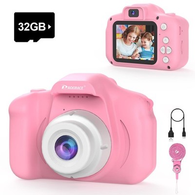 PROGRACE Kids Camera for Girls Ages 3-8 - Easy to Use Toddler Digital Video C...