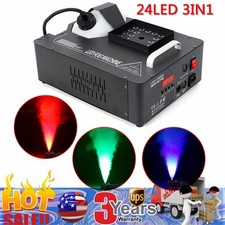 Smoke Fog Machine DMX DJ Party Vertical Spray Fog Stage Light RGB 24 LED Light