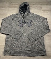 Under Armour STORM Coldgear Mens Large Hoodie Gray Heather Big Logo