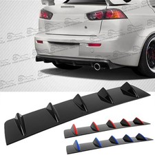 Gloss Black Rear Diffuser Shark Bumper Lip Spoiler Kit For Mitsubishi Lancer Evo Gloss Black Rear Diffuser Shark Bumper Lip Spoiler Kit For Mitsubishi Lancer Evo