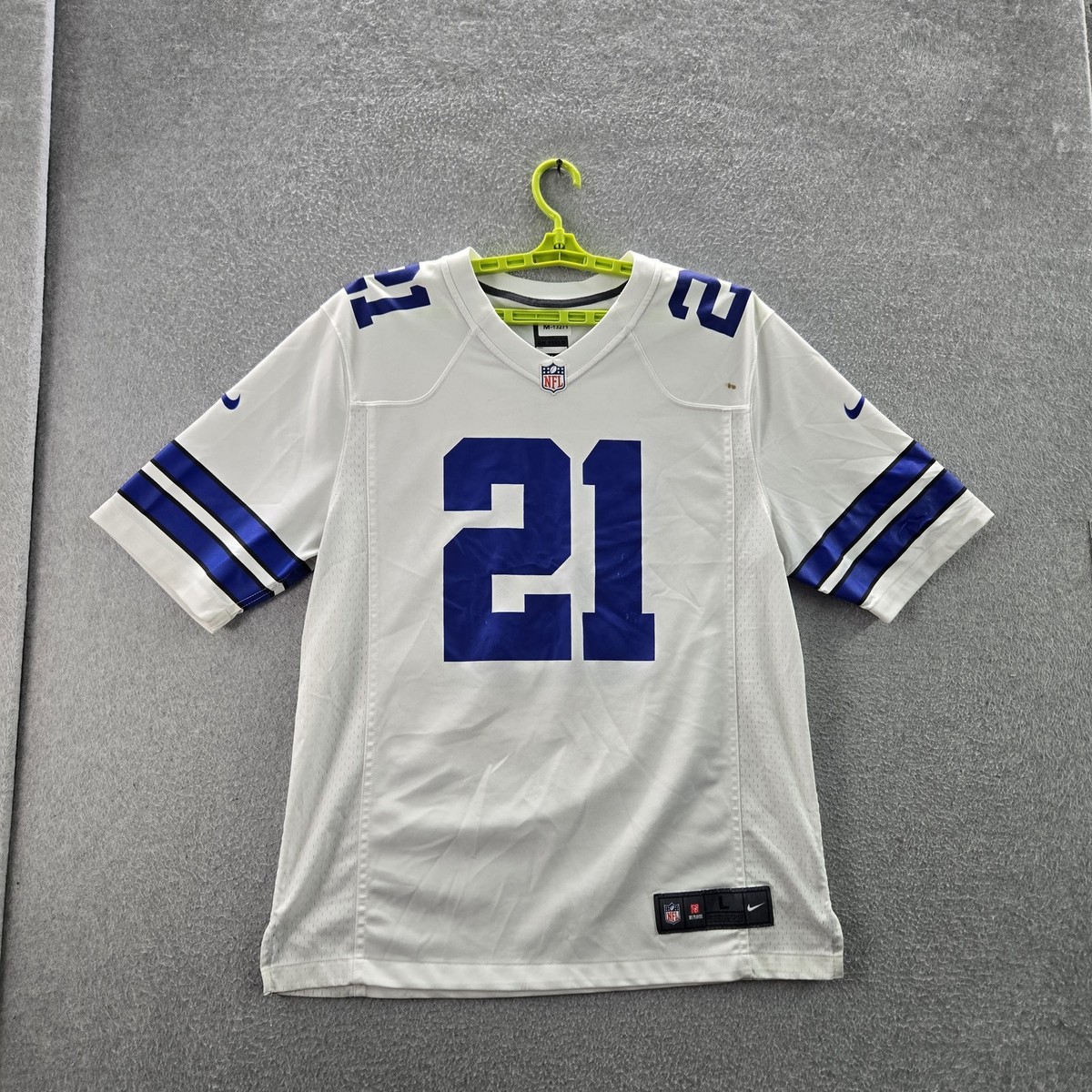 Dallas Cowboys Men Jersey L White Ezekiel Elliott 21 Nike On Field