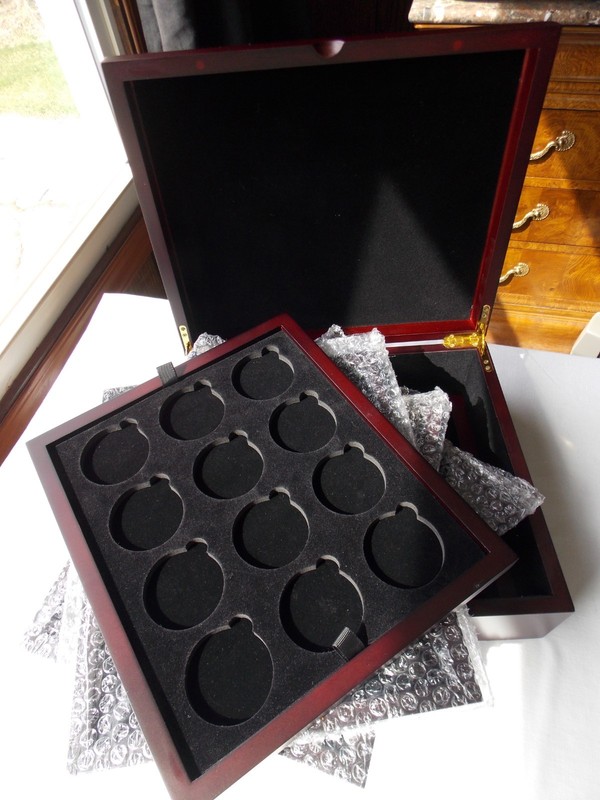 Guardhouse Wood Coin Display Box WITH FOUR TRAYS for Capsules Unused