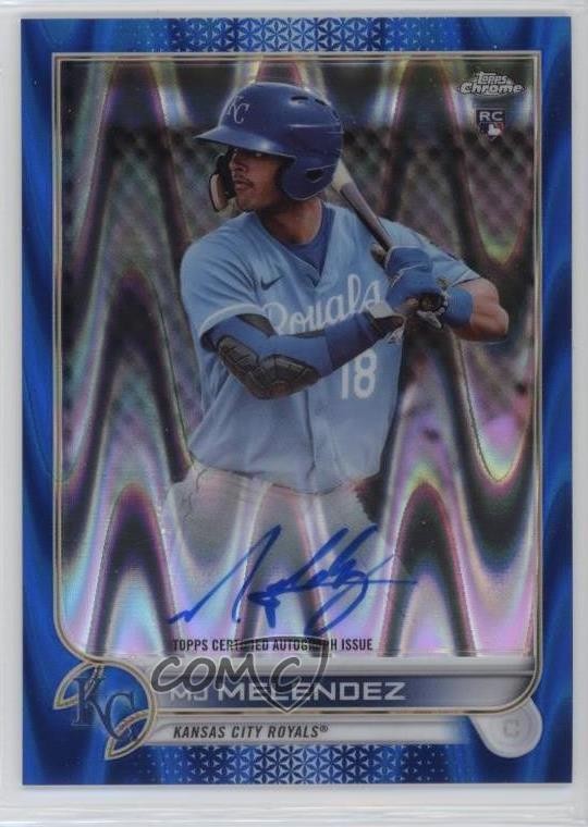 2022 Topps Chrome Rookie Blue RayWave Refractor 6/150 MJ Melendez Auto RC 09jb