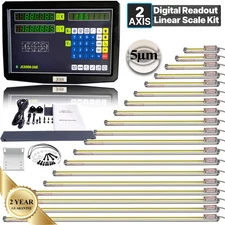 Precision Linear Scale 2 Axis Digital Readout DRO Display Kit CNC Milling Lathe