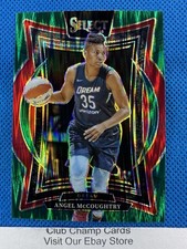 2025 #34 Angel McCoughtry Panini Select WNBA Concourse Green Flash Prizm Dream