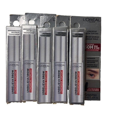 5 PACK Loreal Unbelieva Brow Longwear Topcoat Universal Transparent Clear