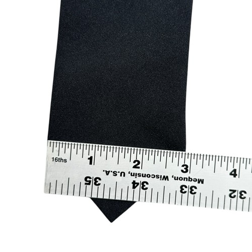 Valenti Clip On Black Tie Mens Necktie Classic Made in USA 18x3 Inches - Picture 6 of 8