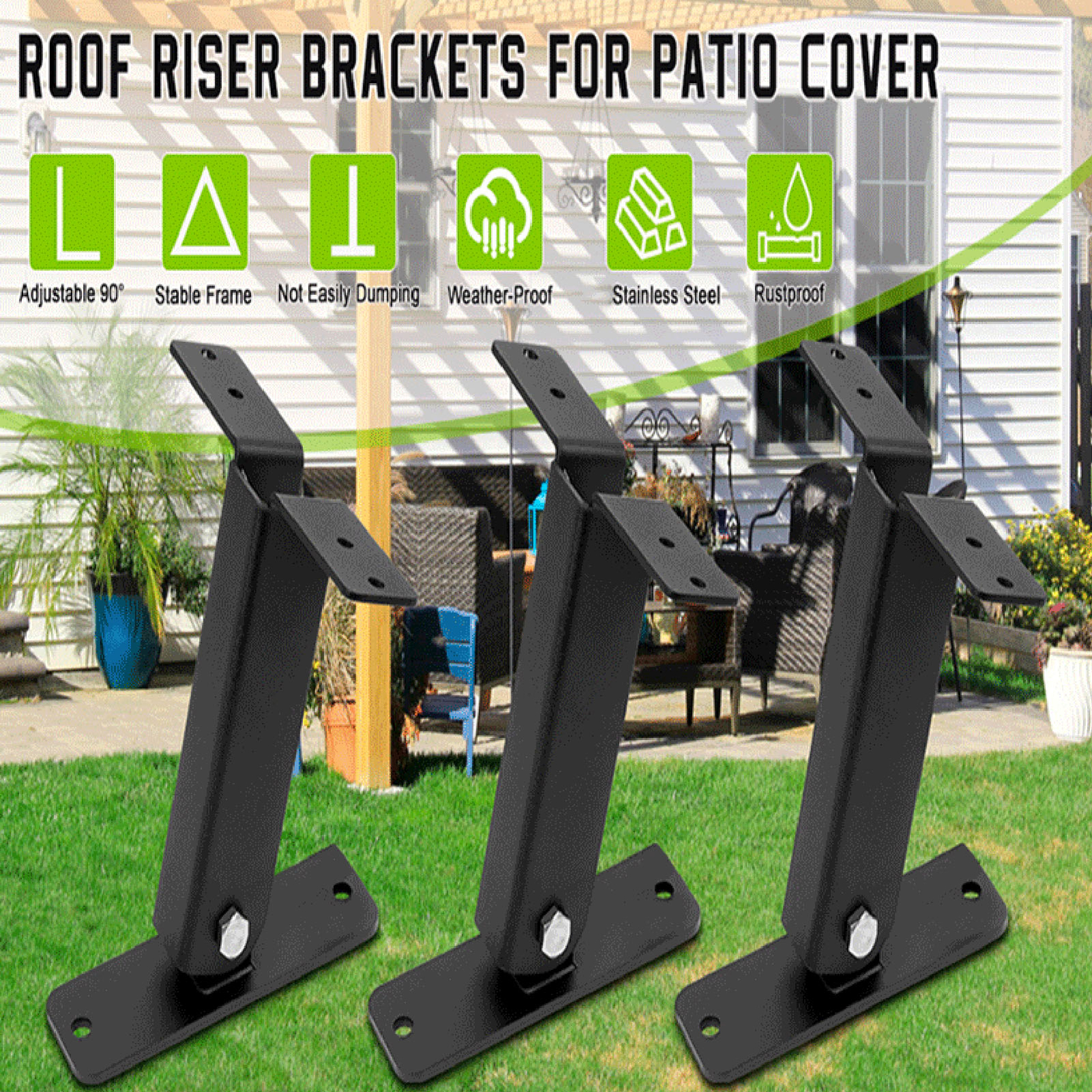 Pergola Roof Riser Stainless Steel Roof Riser Brackets For Patio Cover