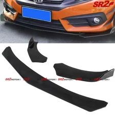 3pcs Universal ABS Front Bumper Lip Chin Canard Spoiler Splitter Body Kit