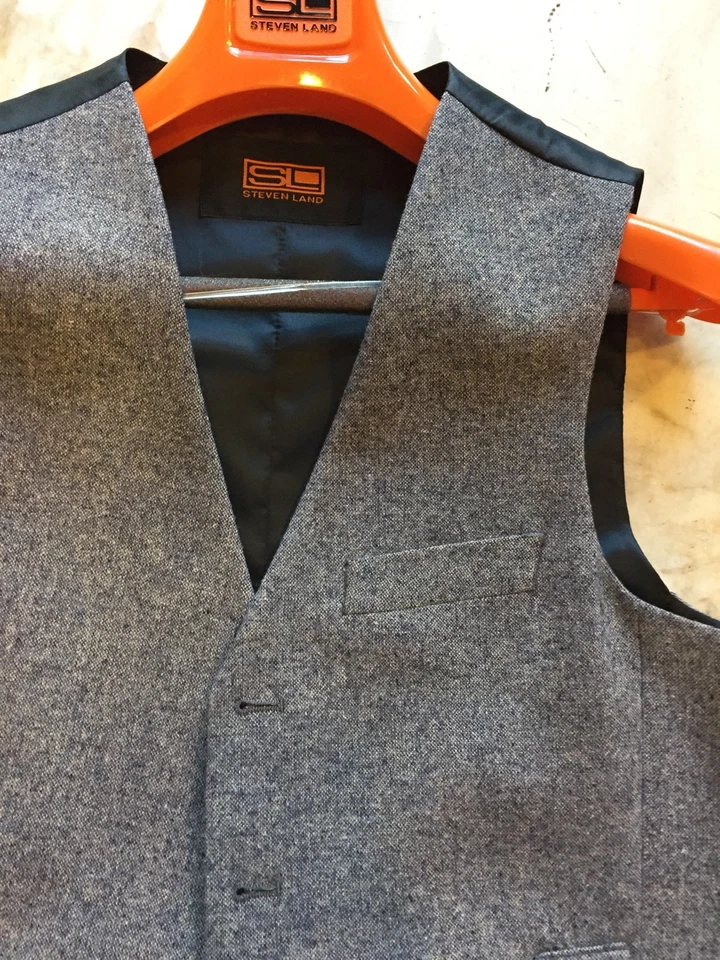 Nuevo con etiquetas Vestido Informal Steven Land Multicolor Hombre Chaleco 100% Lana Talla 40 Foto 2 de 4