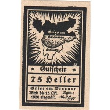 [#1241582] Austria, Gries Am Brenner Tirol Gemeinde, 75 Heller, 1920-10-15, UNC
