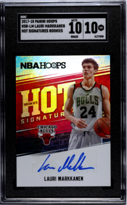 2017-18 Panini NBA Hoops - Hot Signatures Rookies Lauri Markkanen 