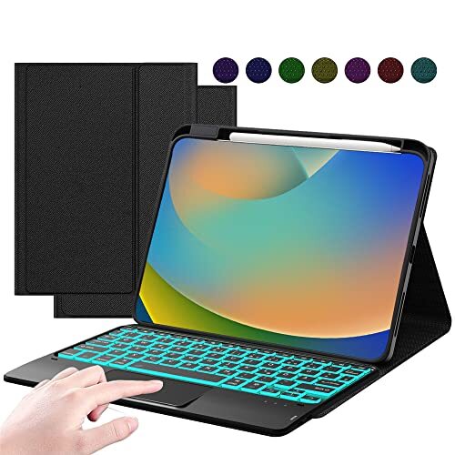 ROOFEI Custodia per iPad di 10° generazione con tastiera QWERTZ - 7 (A6B)