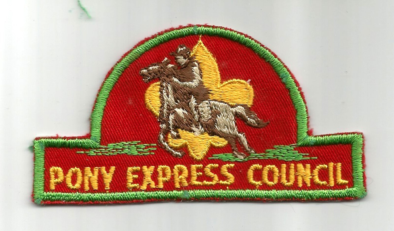  Vintage PONY EXPRESS COUNCIL Toppa cappello come nuova 1970 vers pln back Boy Scout KS MO