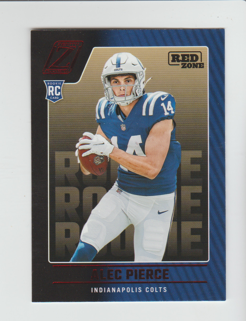 2022 Panini Zenith Red Zone #121 Alec Pierce RC, Indianapolis Colts