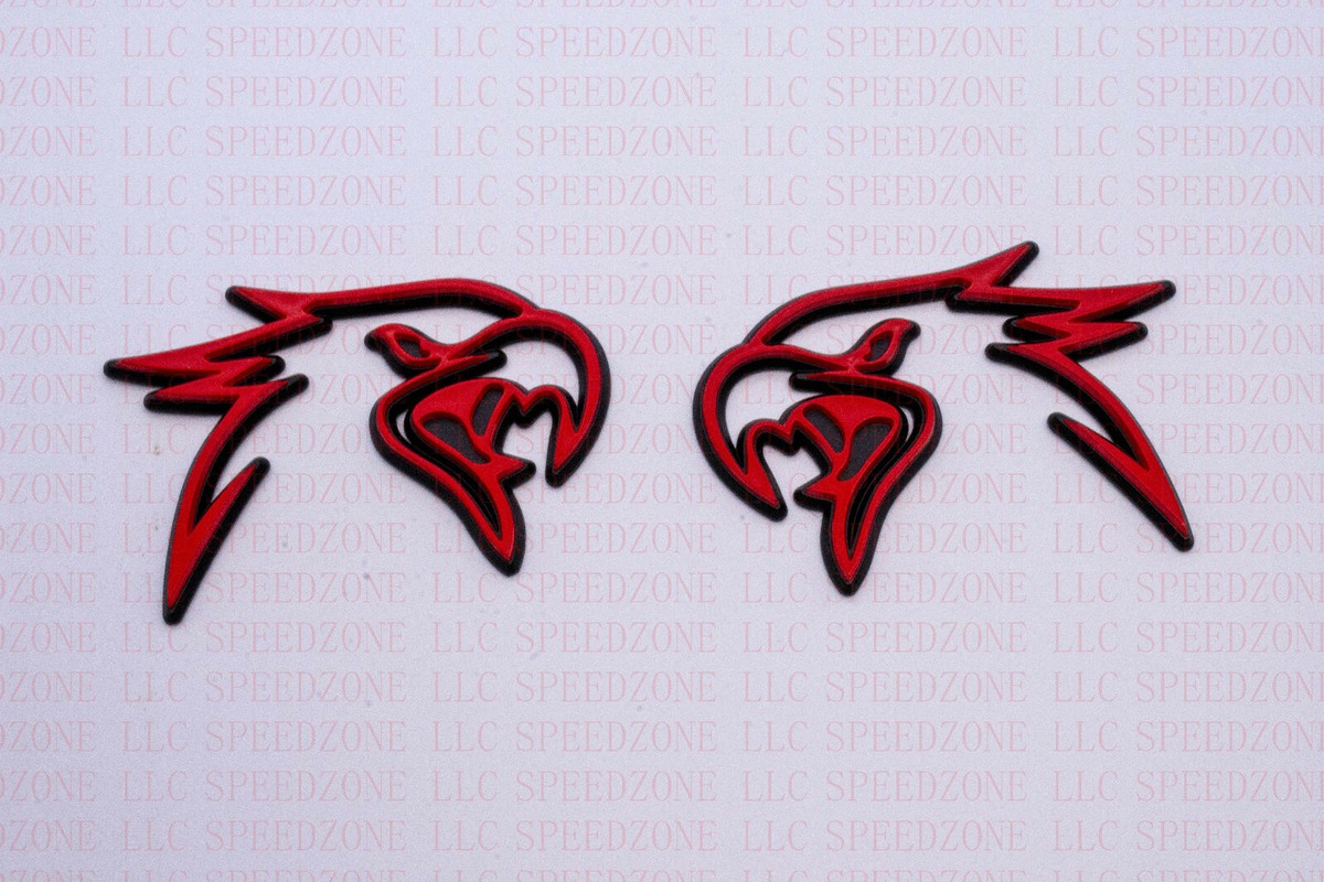Red Black HELLHAWK Fits Jeep TrackHawk Grand Cherokee Emblem Badge