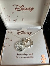 Disney Minnie Mouse Necklace - Someday Call For Extra Sparkle fine silver plate