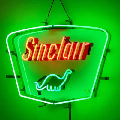20'' Sinclair Dino Gasoline Neon Sign Visual With HD Vivid Printing Beer Bar LY