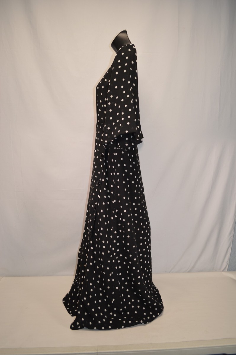 NWT Ganni Black Polka Dot Maxi Dress Size 38 US 6 | eBay