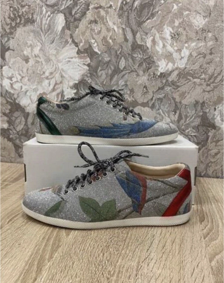Gucci Bambi Tian glitter sneakers Sz 37.5 Us 7 eBay