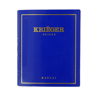 KRIEGER WATCH INSTRUCTIONS MANUAL, 2-YEAR GUARANTEE + REGISTRATION CERTIFICATE