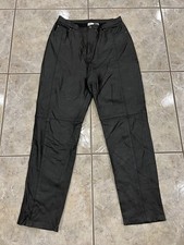 Vtg 90s Womens 12T REFLECTIONS Black Leather Super High Waist Tapered Leg Pants