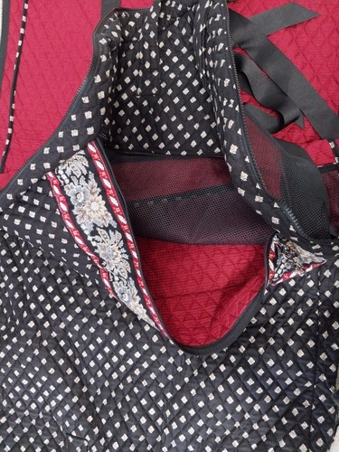 Vtg Vera Bradley Hanging Garment Bag Black W/Red Trim And Lining Quilted EUC - Picture 8 of 8