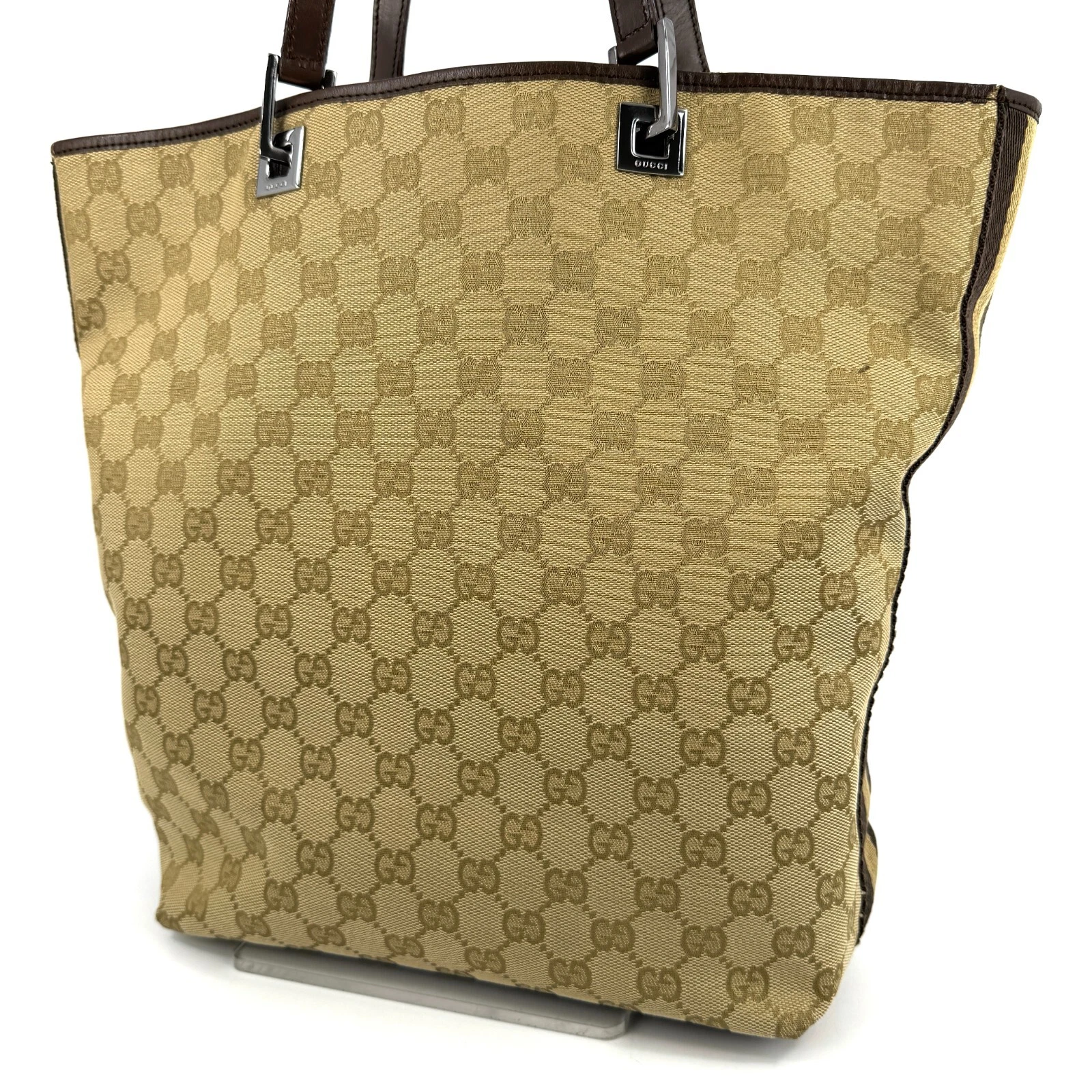 Sac fourre tout GUCCI Sherry Line GG Supreme sac à main toile marron authentique