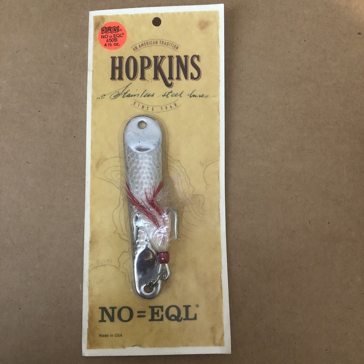 Hopkins 4.5oz NO=EQL Spoon Bucktail Stainless Jigging or Surf