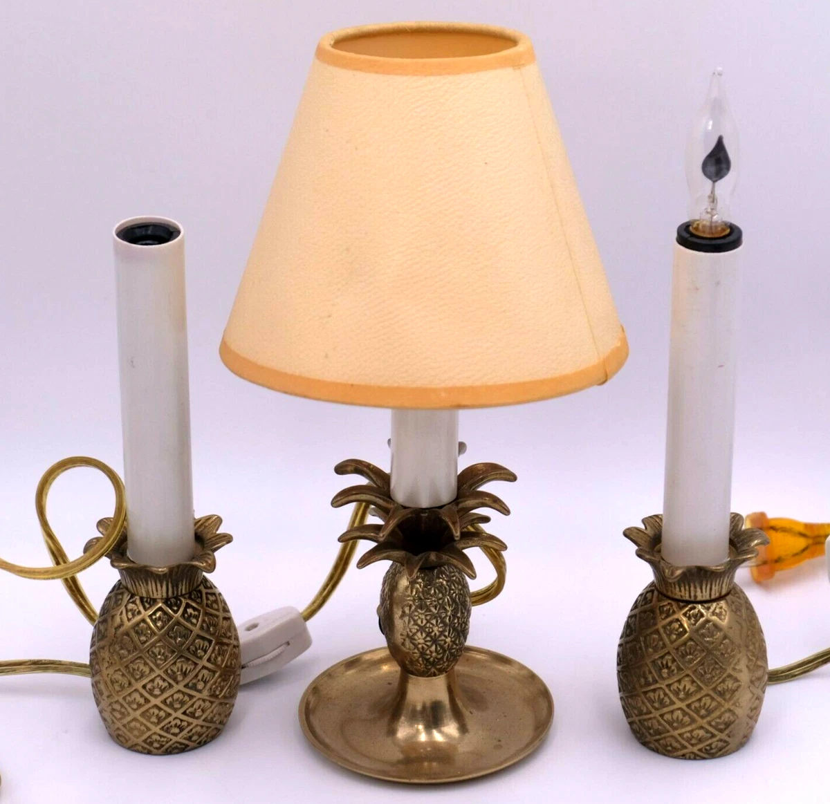 Brass Pineapple Table Lamp or Night Light Electric VNTG MCM 7 1 2