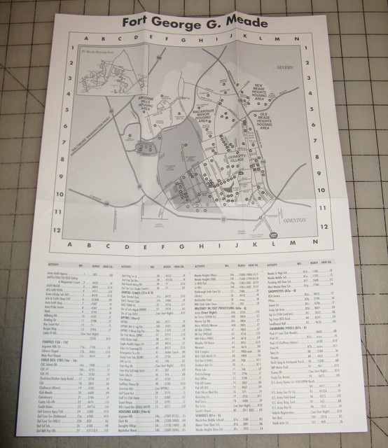 Fort G. Meade, Maryland Folded HOUSING Area 11" x 15" Map eBay